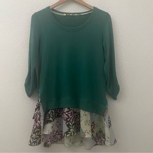 Little Yellow Button from Anthropologie layered look 3/4 sleeve top size small